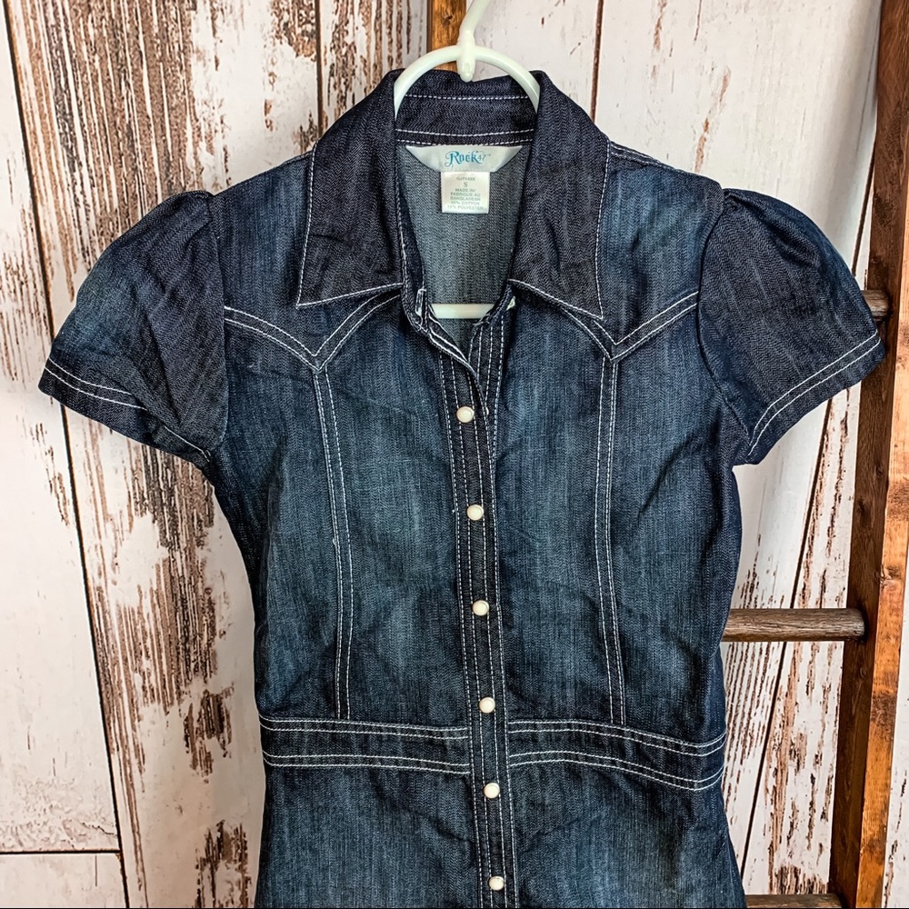 Rock 47 Girls Denim Dress Size: Small - Picture 2 of 9